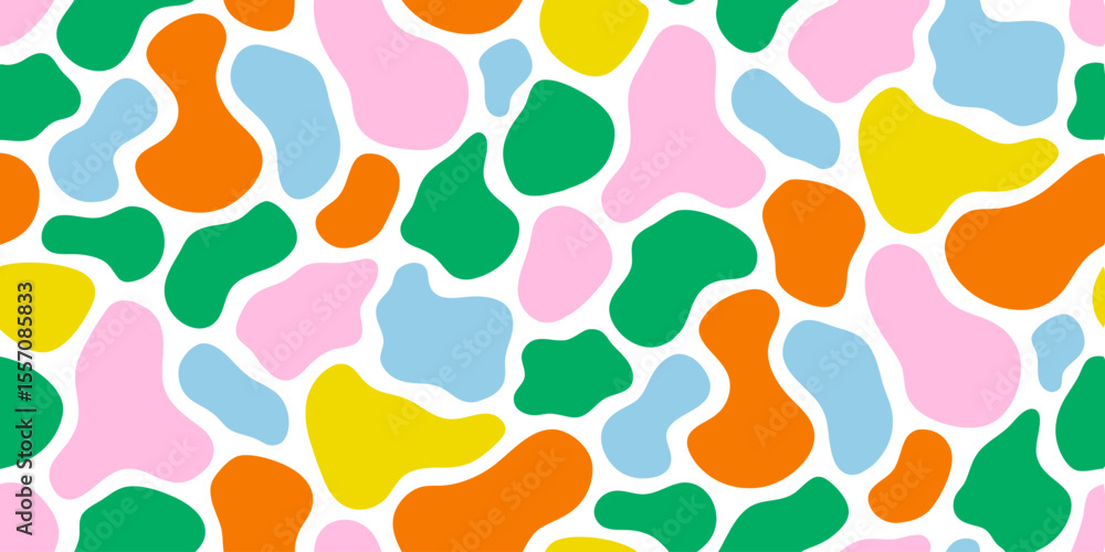 Poster abstract colorful shapes: a vibrant pattern composed of multicolored organic forms dance across the 