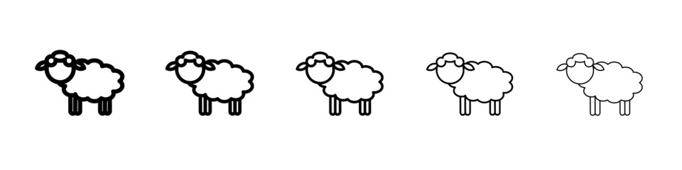 sheep icon vector outline symbol or illustration