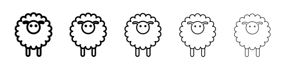 sheep icon vector outline symbol or illustration