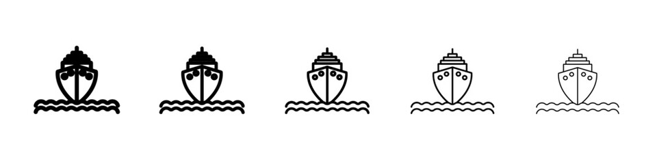 Ship icon vector outline symbol or illustration