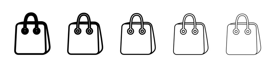 shopping bag icon vector outline symbol or illustration
