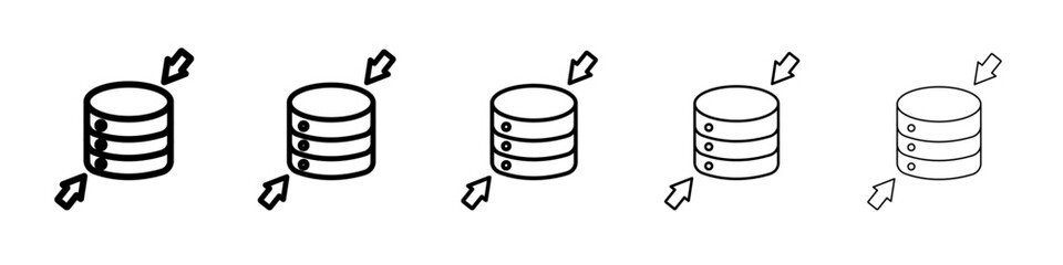 Shrink database icon vector outline symbol or illustration