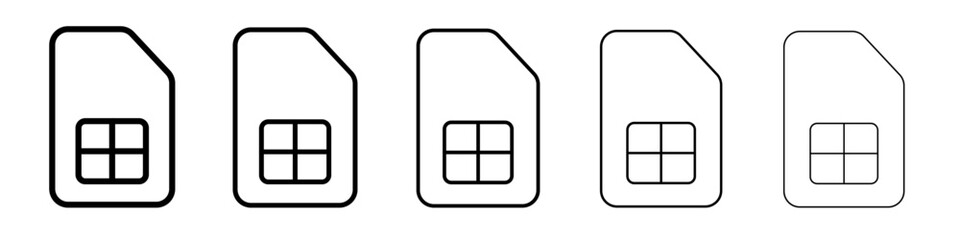 sim card icon vector outline symbol or illustration