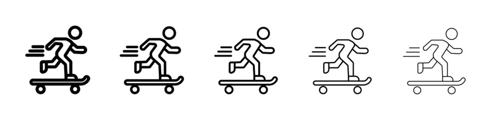 skateboarding icon vector outline symbol or illustration