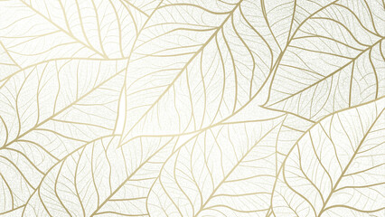 Elegant Gold Leaf Pattern on a White Background