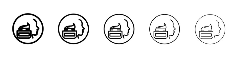 Skincare products icon vector outline symbol or illustration