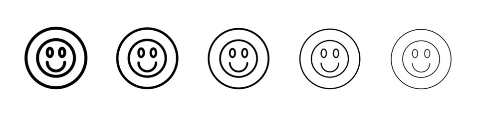 smile icon vector outline symbol or illustration