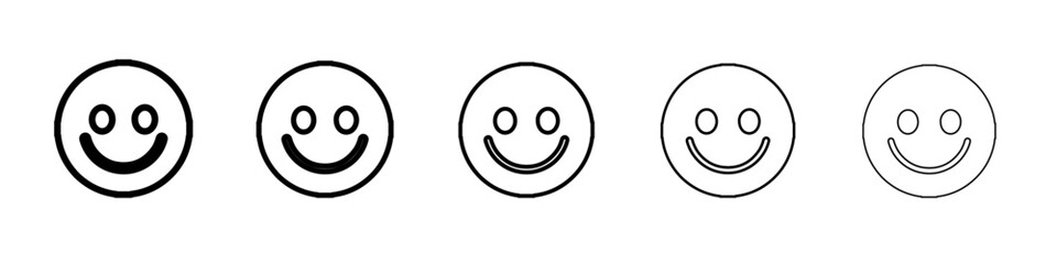 smile icon vector outline symbol or illustration