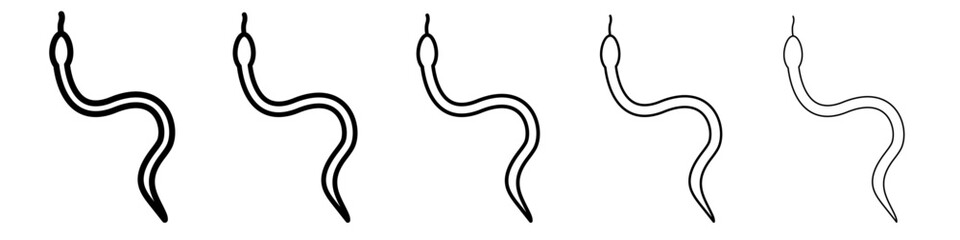 Snake icon vector outline symbol or illustration