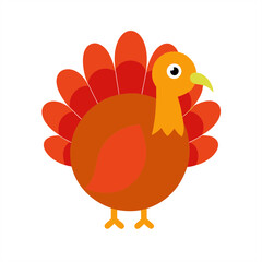 Festive Turkey Graphic Illustration on Transparent Background for Web and Graphic Design