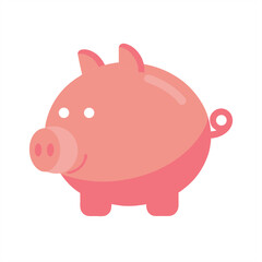 Finance Savings Piggy Bank Illustration on Transparent Background for Web and Graphic Design