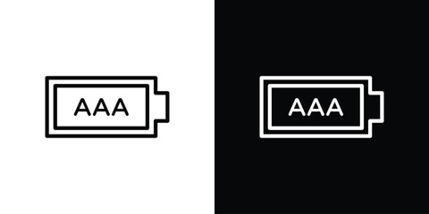 AAA battery icon vector graphics in strokes