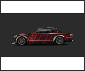 Red and Black Car Wrap Design Template Stylish