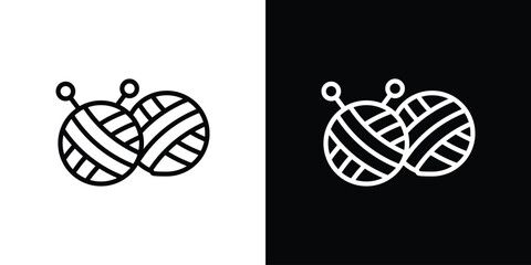 Wool ball icon vector graphics in strokes
