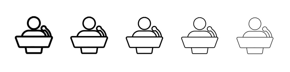speech person icon vector outline symbol or illustration