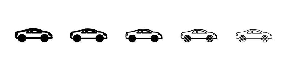 Sports Car icon vector outline symbol or illustration