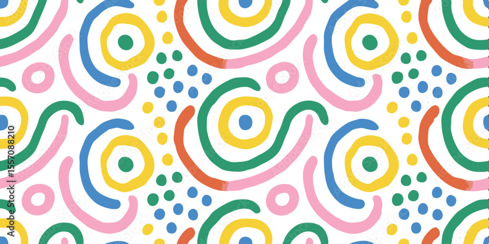 Poster abstract shapes pattern: a vibrant and playful arrangement of colorful abstract shapes creating a ch