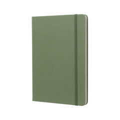 Open Green Notebook on White. Blank Pages for Notes, Writing, Diary.