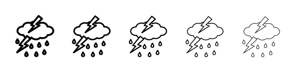 Storm icon vector outline symbol or illustration