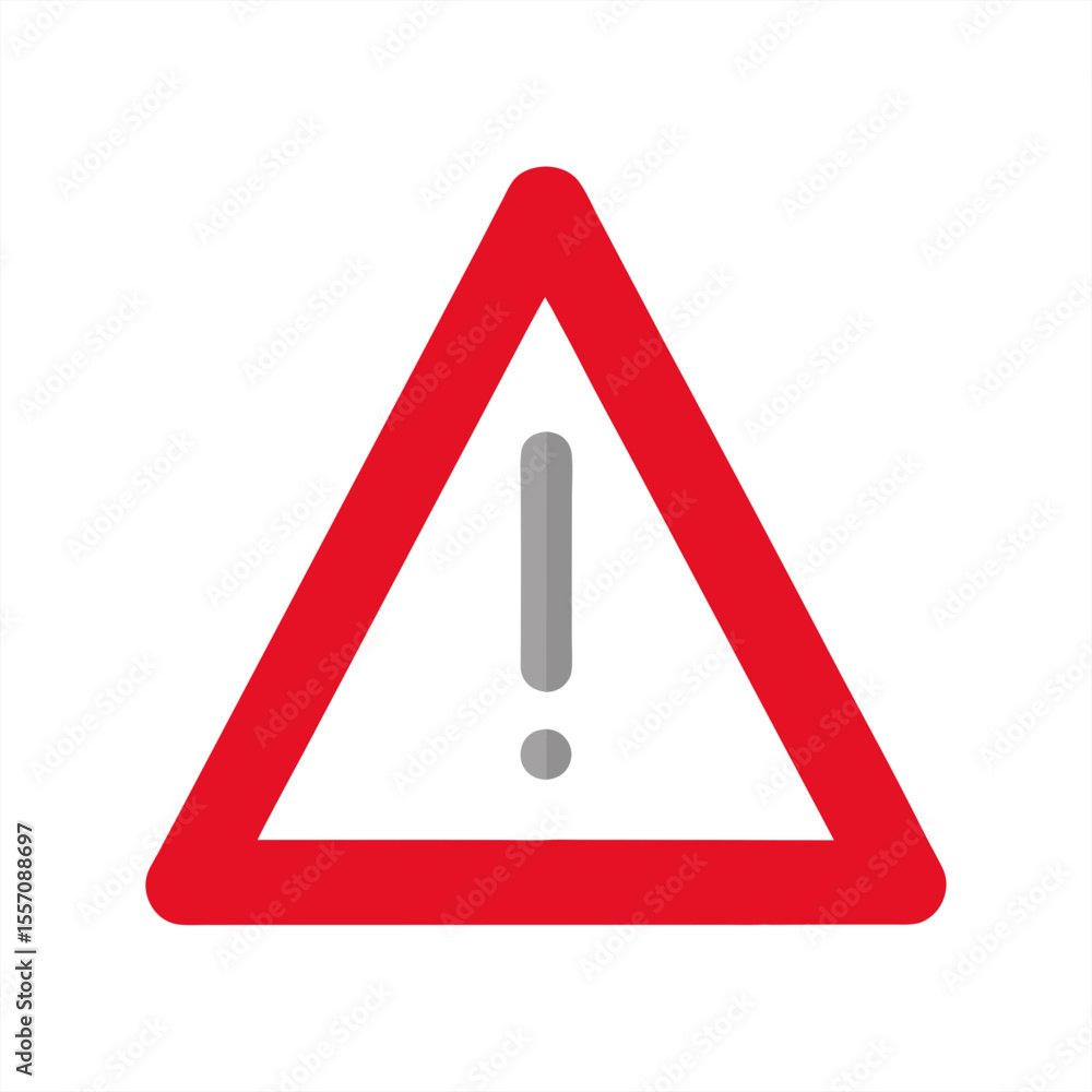 Poster minimalist caution alert symbol on transparent background for web and graphic design