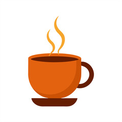 Hot Coffee Cup with Steam Vector Illustration on Transparent Background for Web and Graphic Design