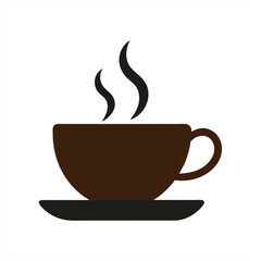 Minimalist Coffee Cup with Steam Clipart on Transparent Background for Web and Graphic Design