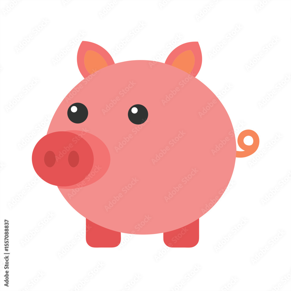Poster piggy bank vector illustration on transparent background for web and graphic design