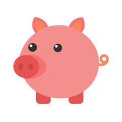 Piggy Bank Vector Illustration on Transparent Background for Web and Graphic Design