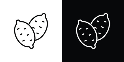 Sweet potato icon vector graphics in strokes