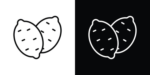 Sweet potato icon vector graphics in strokes