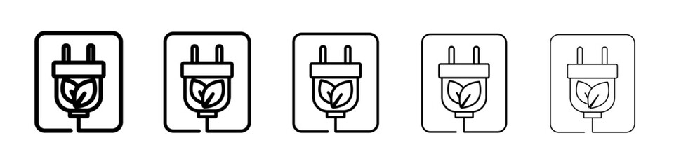 Sustainable ecological energy icon vector outline symbol or illustration