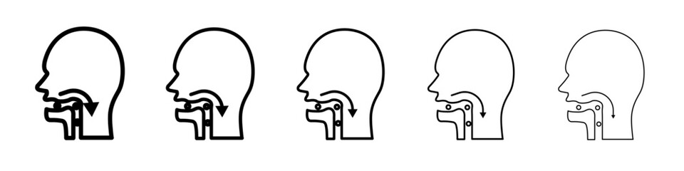 Swallowing reflex icon vector outline symbol or illustration