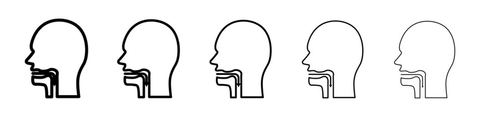 Swallowing reflex icon vector outline symbol or illustration