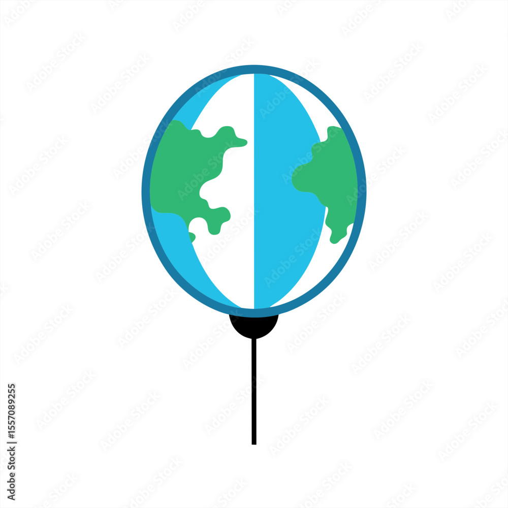 Poster world globe balloon design vector on white background for web and graphic design