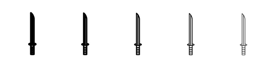 sword icon vector outline symbol or illustration