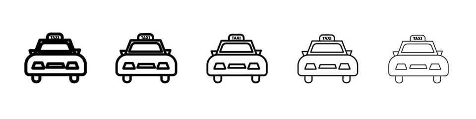 Taxi icon vector outline symbol or illustration