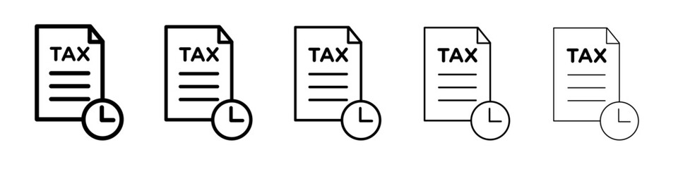 Tax reminder icon vector outline symbol or illustration