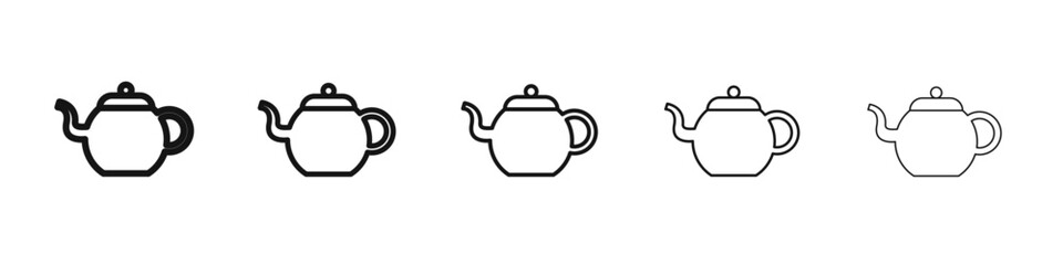 Teapot icon vector outline symbol or illustration
