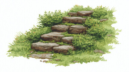Explore a Serene Landscape Featuring Stone Steps Nestled in Lush Greenery - Perfect for Nature Enthusiasts and Tranquil Retreats