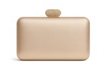 Stylish golden clutch bag featuring a sparkling glitter clasp, perfect for adding a touch of glamour to any outfit