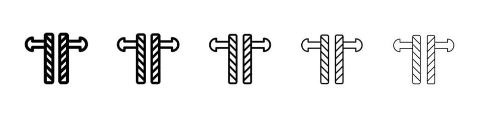 tonfa icon vector outline symbol or illustration