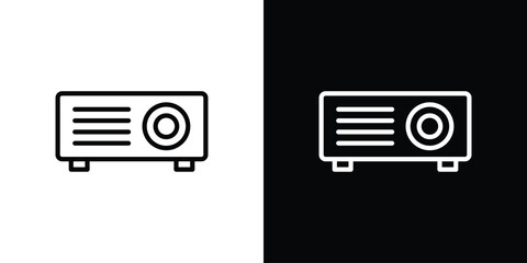Projector icon vector graphics in strokes