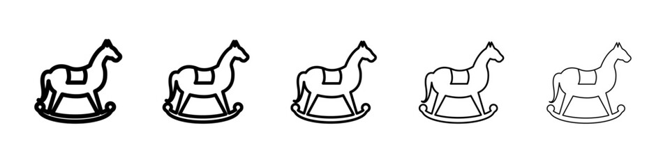 Toy horse rocking chair icon vector outline symbol or illustration