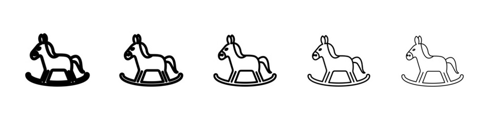 Toy horse rocking chair icon vector outline symbol or illustration