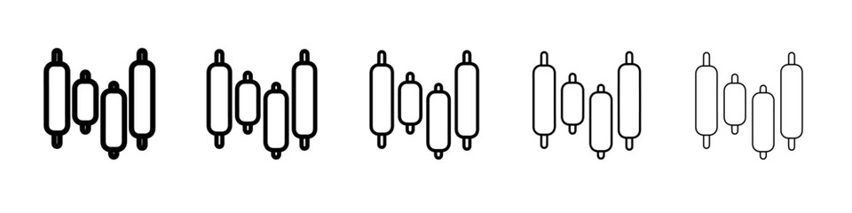trade candle icon vector outline symbol or illustration