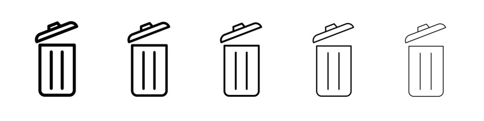 trash can icon vector outline symbol or illustration