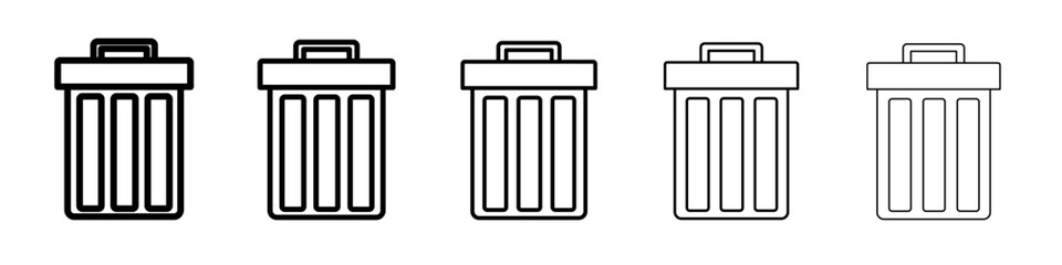 trash can icon vector outline symbol or illustration