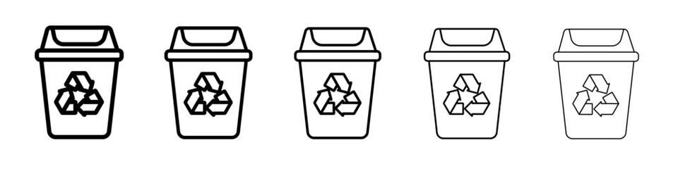trash can icon vector outline symbol or illustration