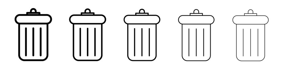 trash can icon vector outline symbol or illustration
