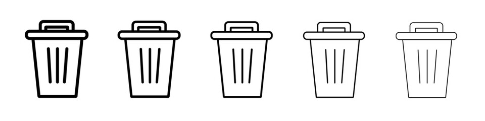 Trash icon vector outline symbol or illustration